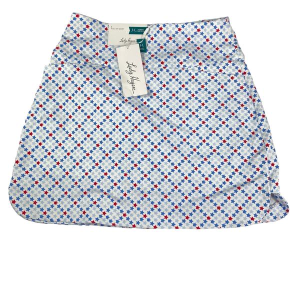 Lady Hagen Pants - Nwt Lady Hagen 17" Tummy Control Pull on Golf Skort Star Print Size Small